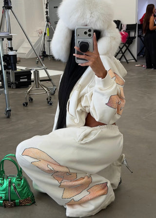 "RENAISSANCE" ZIP UP JACKET - OFF-WHITE