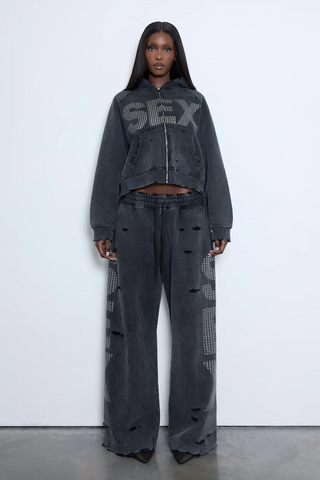 "SEX" ZIP UP JACKET - BLACK