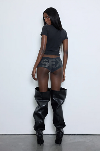 "SEX" MINI SHORTS - BLACK